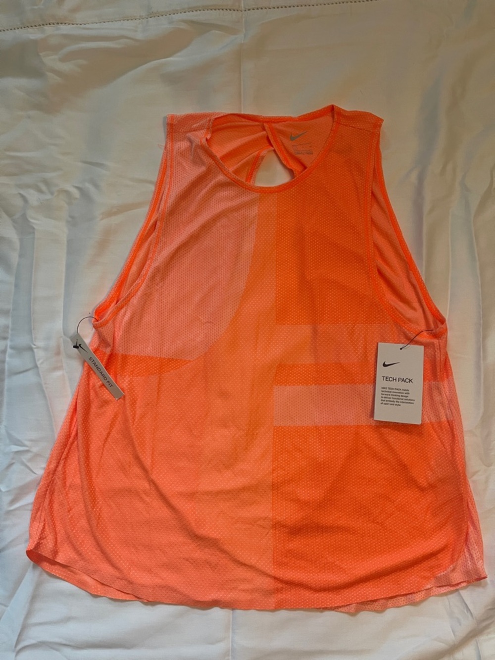 Nike Neon Orange Mesh Racerback Tank- NWT